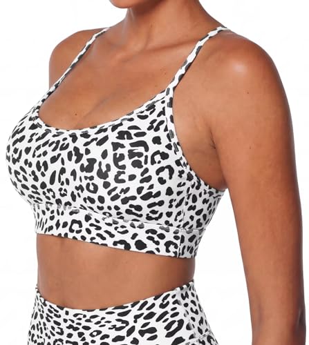 Image of Sunzel Sports Bra for Women, Criss-Cross Open Back Adjustable Strappy Bras, Workout Gym Padded Yoga Bra with Removable Pads