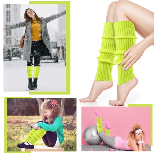 Image of ONUPGO Leg Warmers for Women 80s Party Accessories 80s Neon Knit Ribbed Leg Warmers Girls Junior Winter Leg Warmers Socks