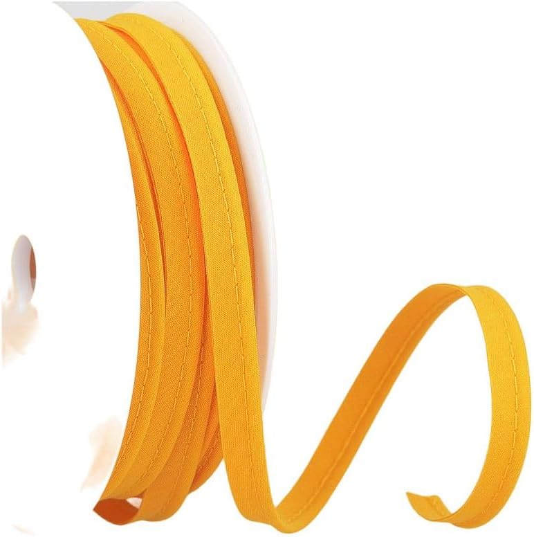 Flanged 10mm wide piping cord 2 mm 100% Cotton bias binding cut - Per Metre - Yellow gold
