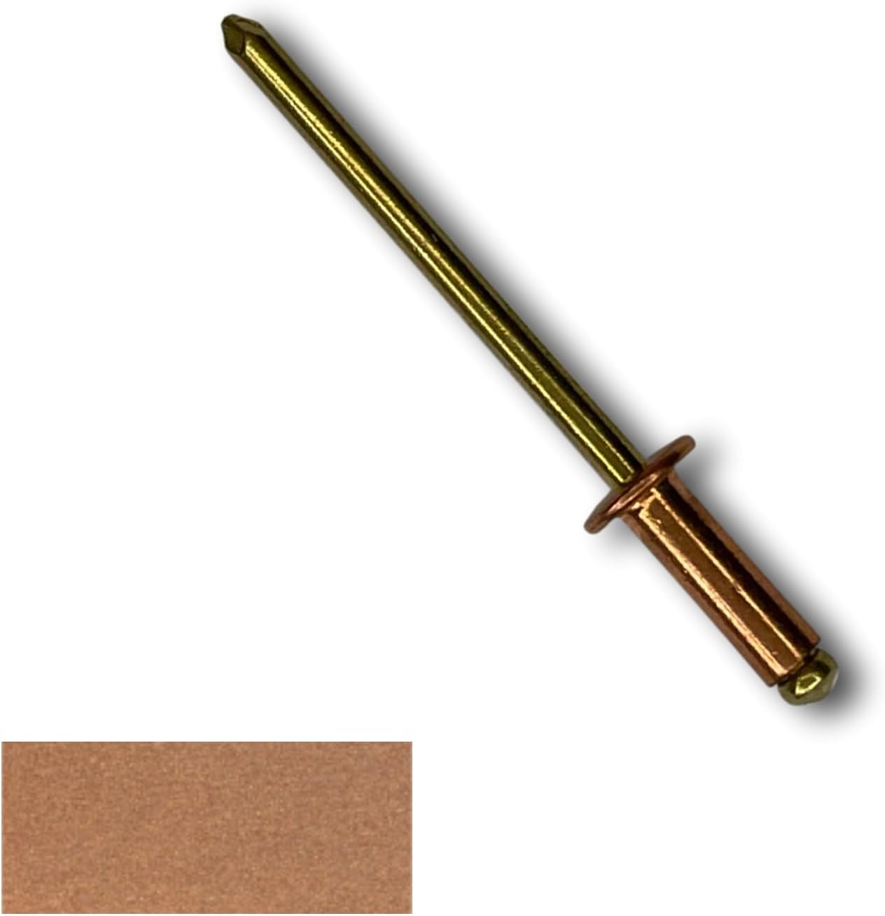 EAGLE 1 Copper Pop Rivet with Brass Mandrel #44 (1/8" Diameter X 1/4" grip) For Roofing, Siding, Automotive, Crafts & More! (3 FREE Drill Bits, 100 Quantity)