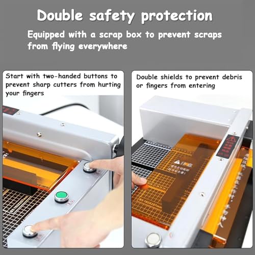 Cortador de papel de guillotina resistente, recortadora eléctrica automática para cartulina, cuero, corte de hasta 1.6 pulgadas, preciso, para oficina, hogar, escuela