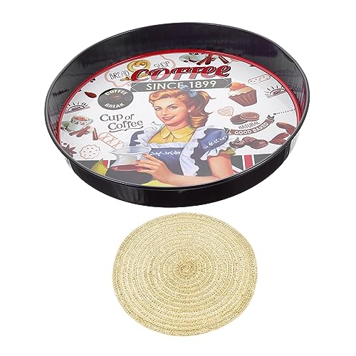 PRETYZOOM 1 Juego Conjunto De Cesta De Frutas Mantel Organizador De Tapas De Ollas Alimento Bandeja De Frutas De La Casa De Campo Panera De Alambre Mesa Ramina
