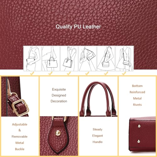 Image of CHICAROUSAL Crossbody Purses and Handbags for Women PU Leather Tote Top Handle Satchel Shoulder Bags
