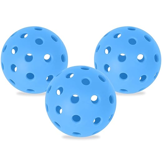 RayChee Outdoor Pickleball Balls, 40 Holes Pickleballs 3/12/48 Pack for Sport Outdoor Play, High Bounce & Durable Pickle Balls Outside for All Style Pickleball Paddle & Court w/Mesh Bag