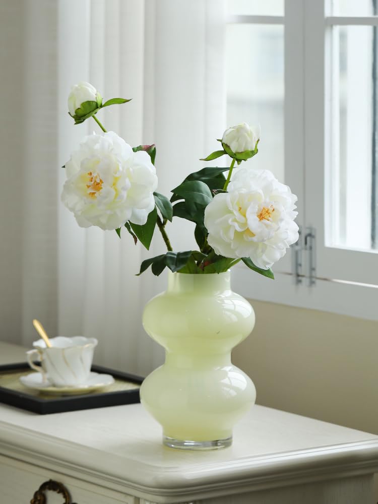 Artificial Peony 4PCS Vintage Silk Flowers Fake Peonies with Stems for Wedding Decoration Bridal Bouquet Arrangement (White) - Image 3