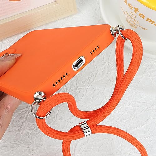 Capa de cordão de pescoço transversal para iPhone 14 Pro Max, capa de telefone colar com alça de cor