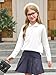 Haloumoning Girls School Uniform Long Sleeve Polo Shirt Kids Golf Pique Polo Shirts 5-14 Years White