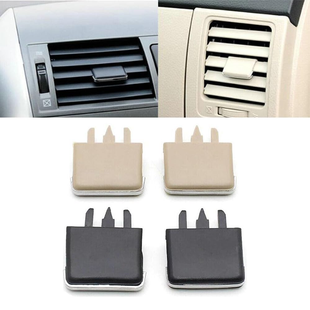 4 PCS Car AC Vent Clip Slider Set, Replacement AC Vent Clip for Car Air Conditioning, Adjustable Airflow Control Accessories (2 Beige, 2 Black)-image-14