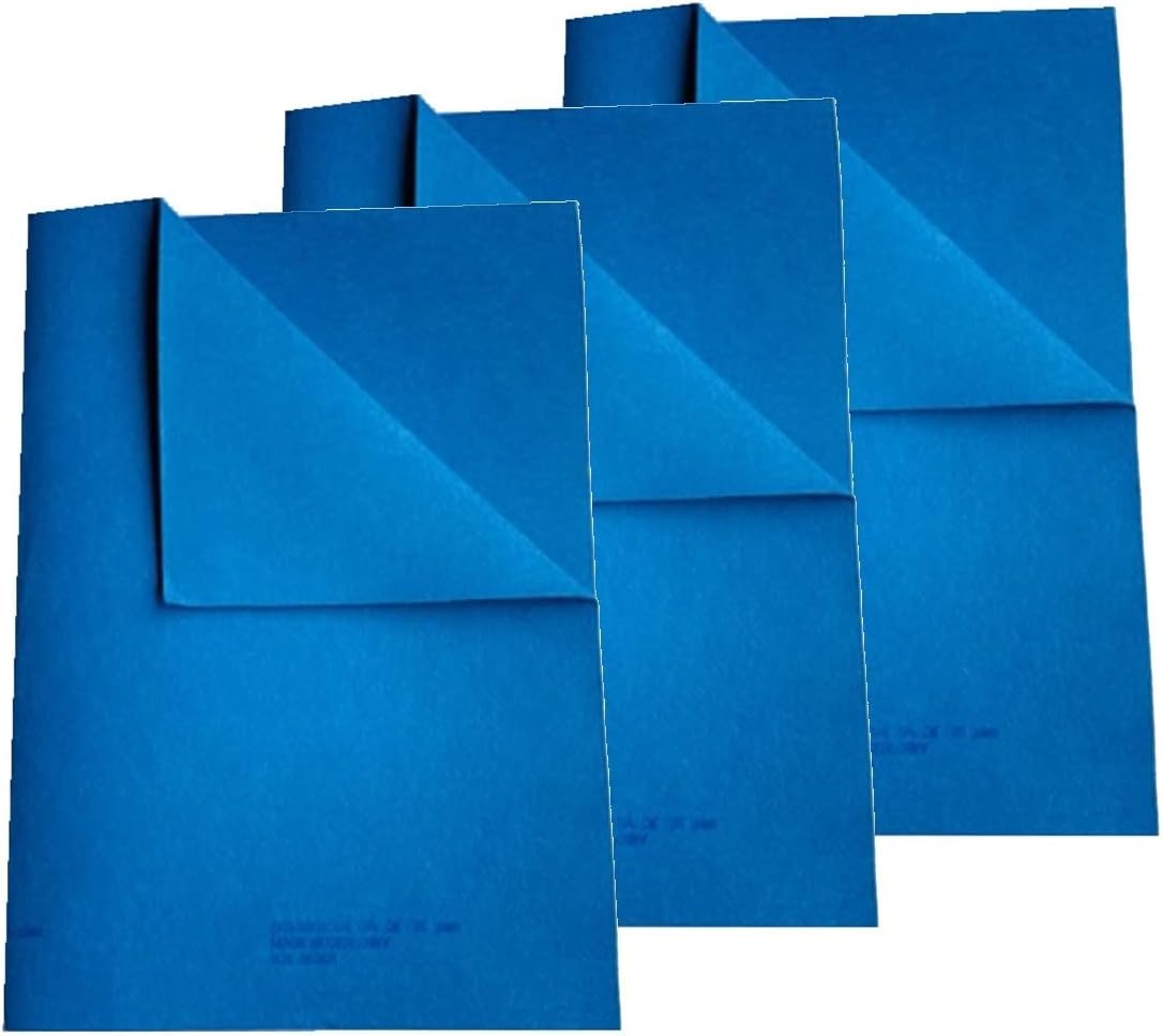 The Original Quality German Shammy Wholesaler Since 1983, 3 PK Royal Blue XL 20x28 inch, Authentic 260 Gram Chamois Cloths, Super Absorbent Chamois Towels for car, pet, Kitchen, Bonus Kitchen Shammy!