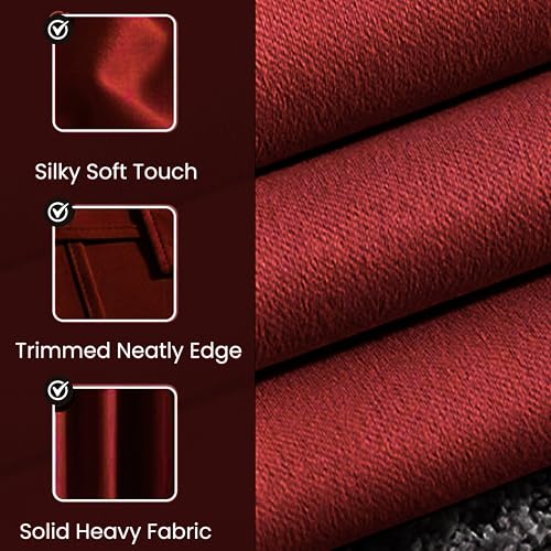 Image of FRESH FROM LOOM Light Block 10 ft Blackout Curtain | 10 ft Door Non-Ring Curtains | S-Wave Pleat | | Non-Ring Curtains | S-Wave Pleat | Door parda | Parde (Maroon | 10 Feet Long, 1Pc Only)