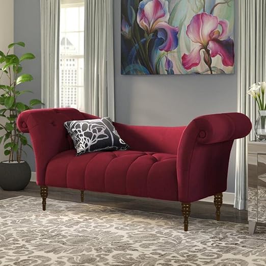 Image of Rosewood 2-Seater Settee Sofa Diwan Couch for Home and Living Room