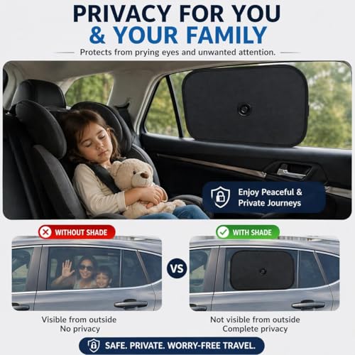Image of AutokraftZ 𝗨𝗻𝗶𝘃𝗲𝗿𝘀𝗮𝗹 Car Window Sun Shade Protector for Heat Reduction 𝗣𝗔𝗖𝗞 𝗼𝗳 𝟲 with Suction Cup Easy to Use | Car Glass Cover for Sunlight | Shield & Blinds with 𝗘𝘅𝘁𝗿𝗮 𝗗𝗮𝗿𝗸