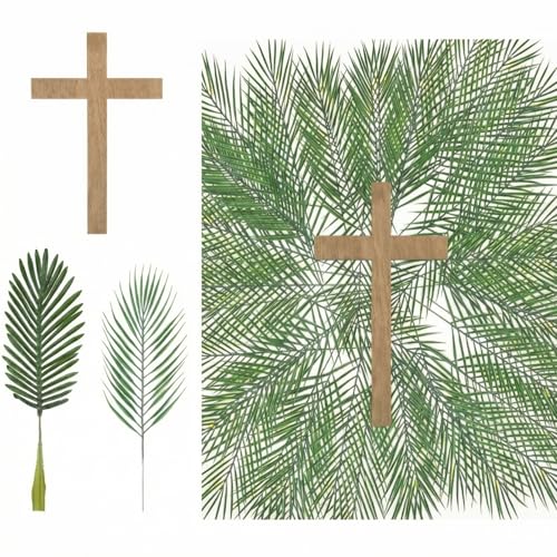 Zeyune 11 Pcs Easter Palm Sunday Decoration Artificial Palm Branches Palm Sunday Leaves Large Faux...