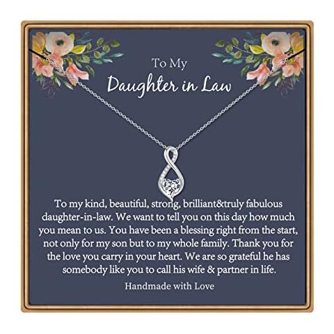 PAERAPAK Daughter in Law Gifts Necklace, 14K White Gold Plated Future Daughter in Law Gifts for Christmas Mothers Day Gifts for Daughter in Law Cover
