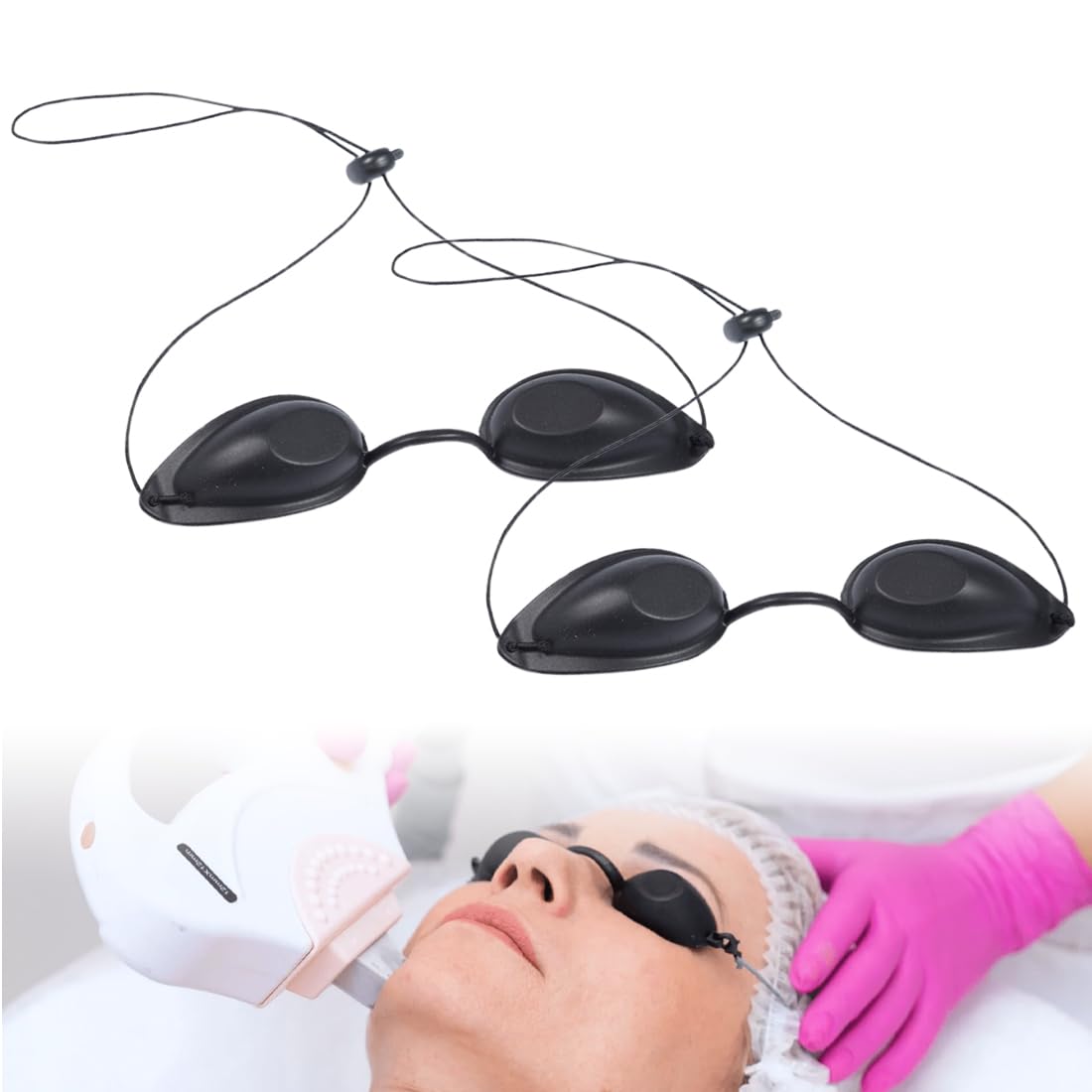WeddHuis 2 piezas gafas de bronceado, gafas de seguridad láser, gafas de seguridad LED, gafas de seguridad UV, gafas cosméticas para belleza láser, depilación IPL, protección UV