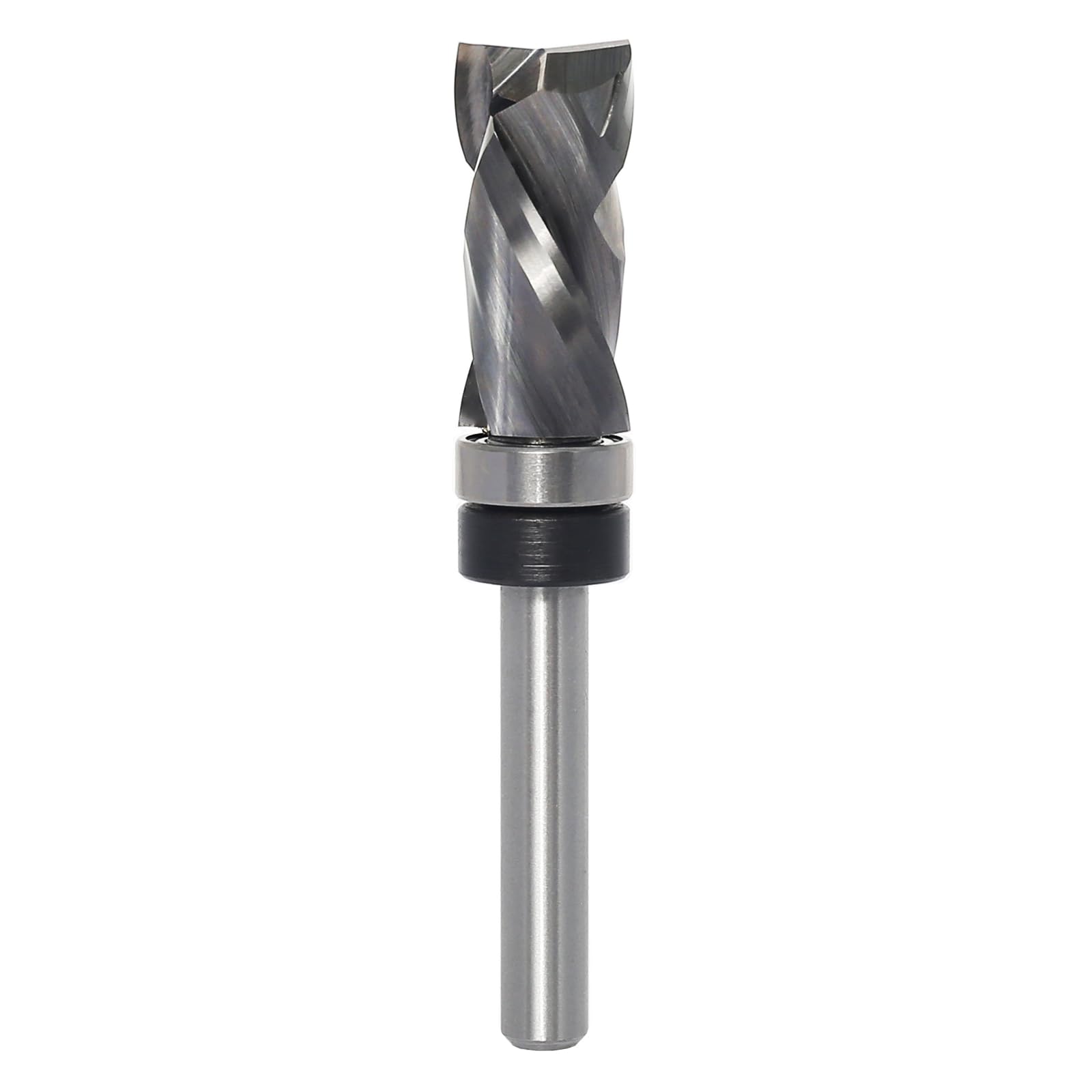 Fresa de enrasado en espiral de 6 mm, corte de compresión hacia arriba y hacia abajo, fresa en espiral para fresadora superior, diámetro de corte de 12,7 mm, longitud de corte de 25,4 mm,