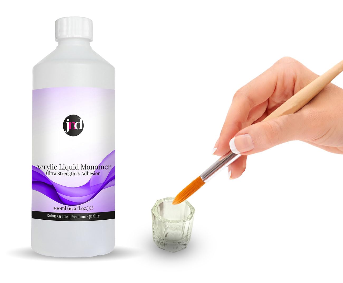 JND - Acrilico liquido monomero professionale, per nail art (500 ml, trasparente)