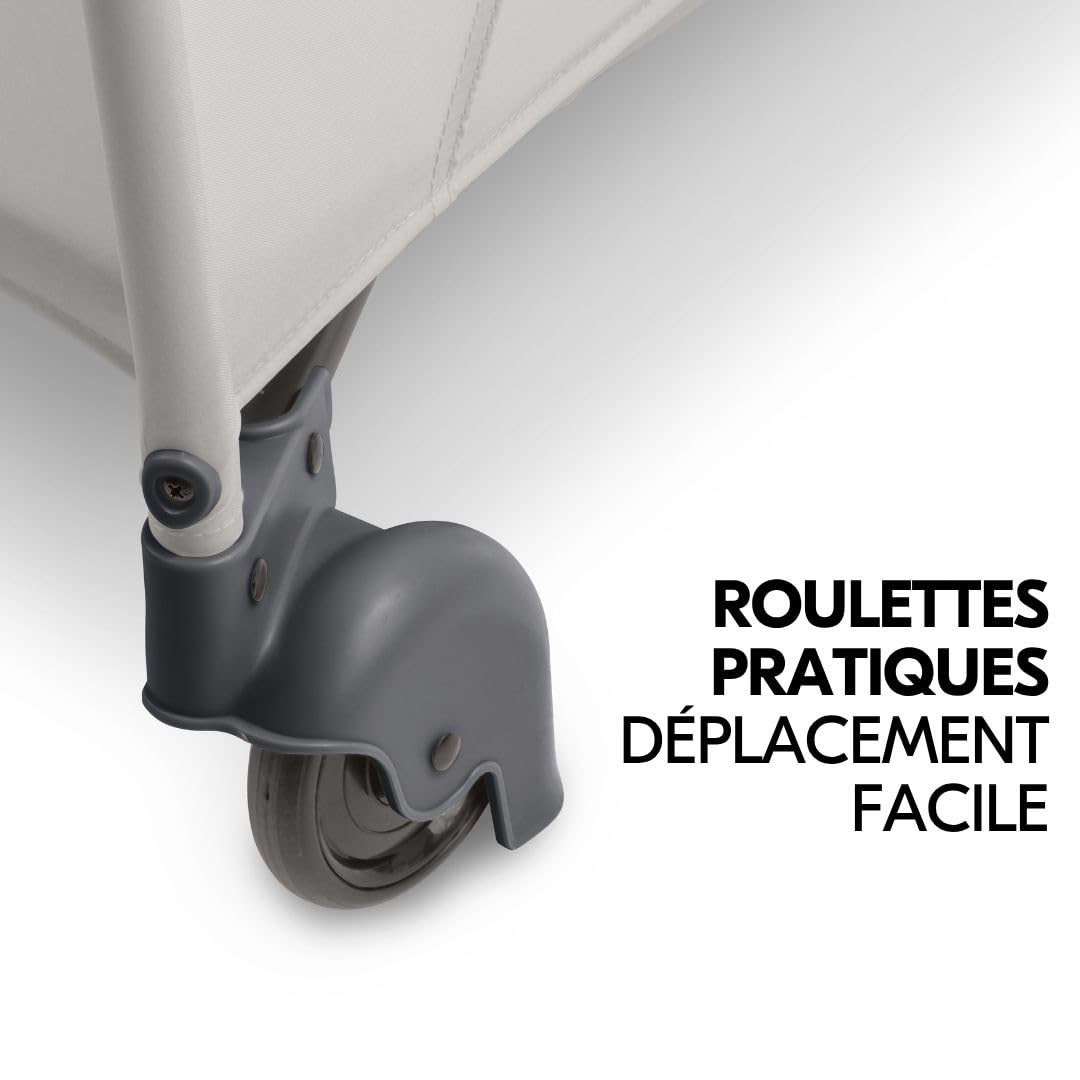 hauck Lit Parapluie Bébé Sleep N Easyfold I Pliage Ultra Rapide - Dark Grey | Inclus matelas et moustiquaire I Lit voyage bébé pliable avec roulettes, ouverture latérale et sac de transport