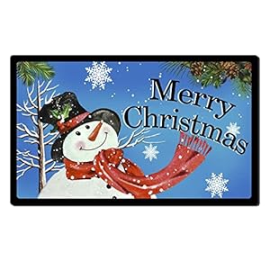 Merry Christmas Doormat Snowman Holiday Door Mats Decorative Welcome Mat Outdoor Indoor Entrance Front Door Winter Seasonal Floor Mats Xmas Entryway Rugs Non Slip 17.3X29 Inches(Blue) Merry Christmas Doormat Snowman Holiday Door Mats Decorative Welcome Mat Outdoor Indoor Entrance Front Door Winter Seasonal Floor Mats Xmas Entryway Rugs Non Slip 173X29 InchesBlue