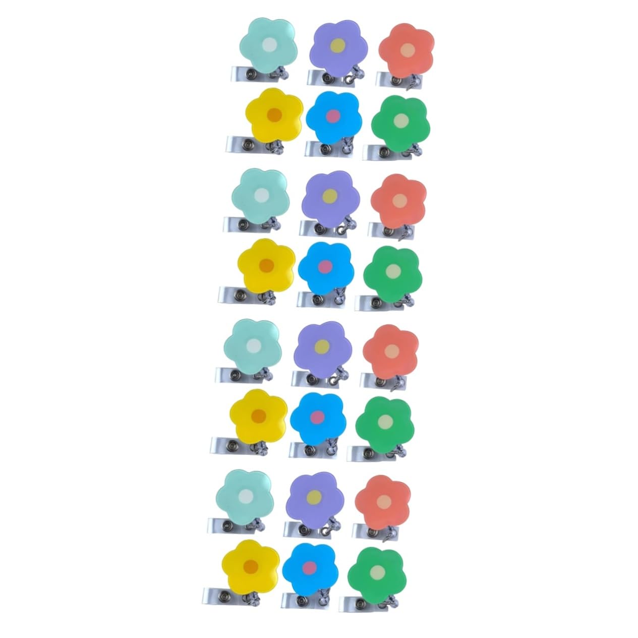 DOITOOL 4 Set Clip Retrattile Fiore Per Tesserini Portabadge Multi Per Infermieri E Studenti Accessorio Per Carte Facile Trasportare E Decorativo 6 Pezzi * 4