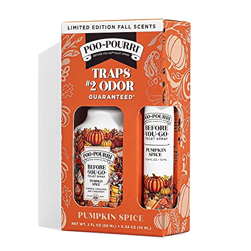 Image of Poo-Pourri Toilet Spray, 2 Oz & 10 ml, Pumpkin Spice, 2 Count