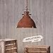 Messe mit günstig Kaufen-Lightbox Vintage Hängelampe - kürzbare industrielle Pendelleuchte mit Glasscheibe - Metall/Glas Rost - 38cm Durchmesser