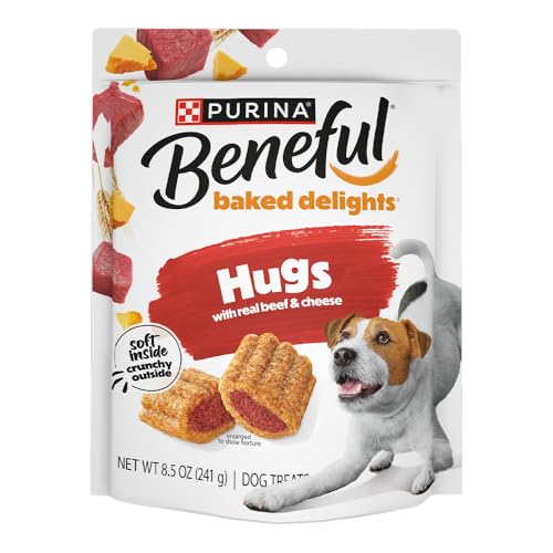 Purina Beneful Hugs Snacks Adulto Todos los Tamaños Sabor Carne y Queso 241g