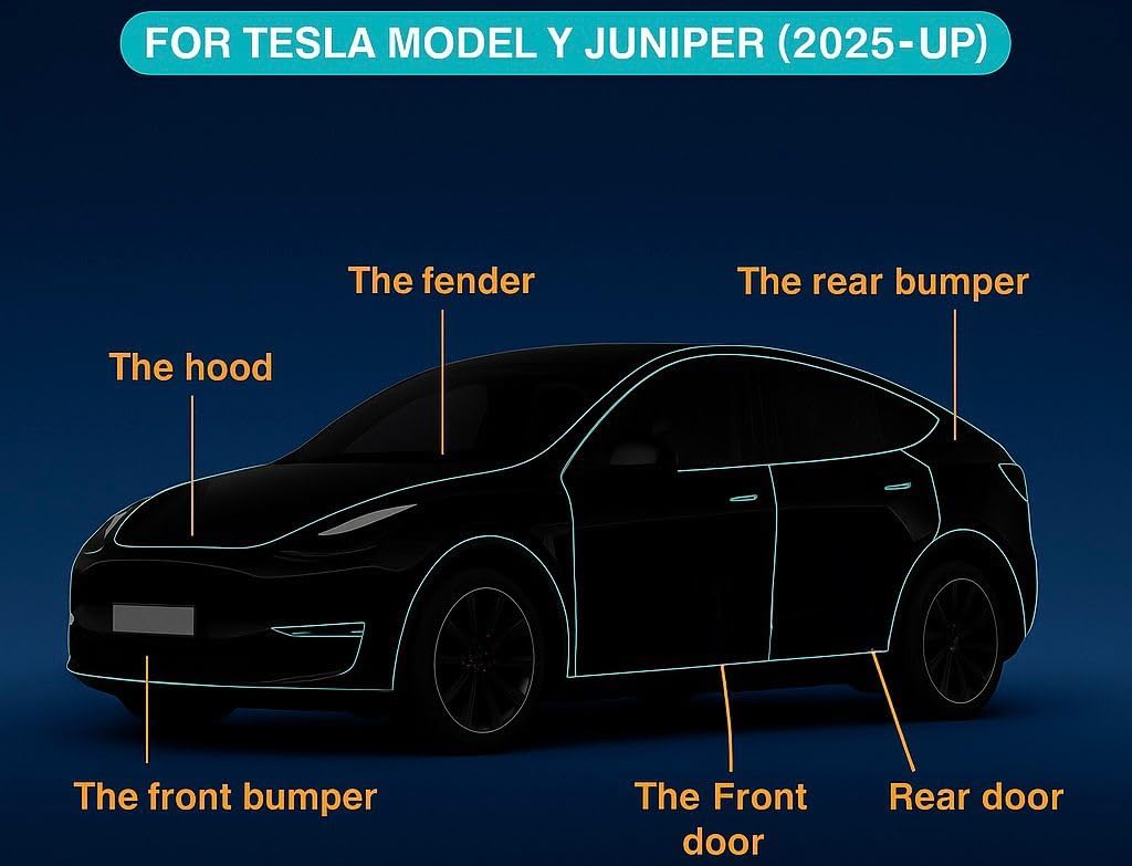 Visar 200 microns Entire Set PPF for Tesla Model Y 2020-2025 (Not for Juniper) Precut Car Full Body Paint Protective Film Invisible HD Film Scratch Protector Exterior Accessories