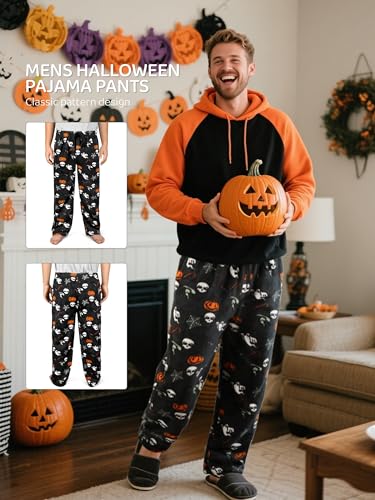 3 Pack Mens Pajama Pants Microfleece Plaid Pajama Bottoms Sleepwear PJ Sleep & Lounge Pants with Pockets & Drawstring4