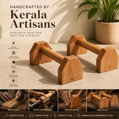 YATTA-X Mahogany Wooden Parallettes 34x12 cm 1.84 kg - Image 6