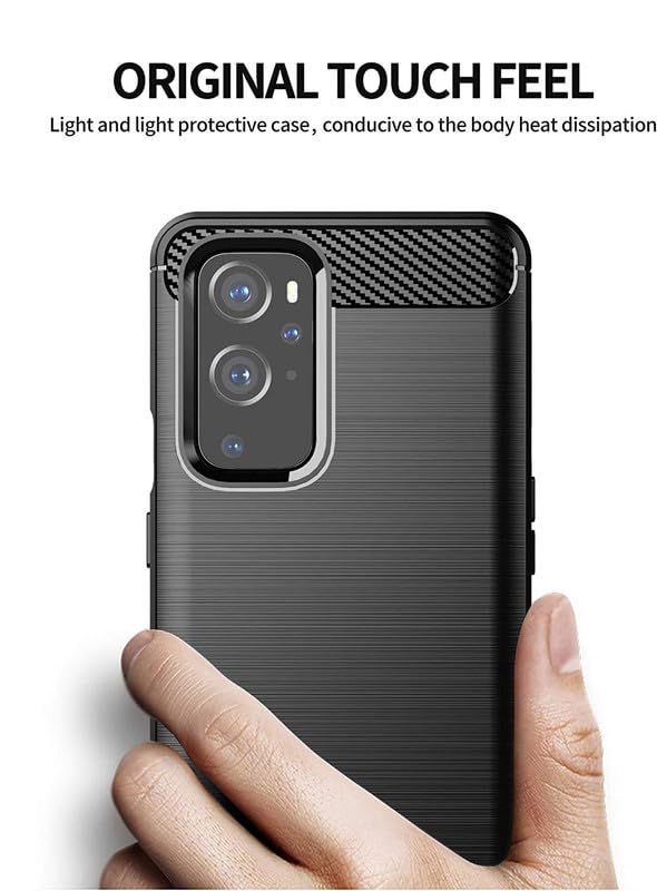 Image of Hybrid Carbon Fiber Back Case for Oneplus 9 (Black)
