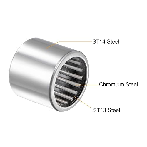 Miniatura 58 de uxcell Rodamientos de agujas SCE1010 5/8-inch Bore 13/16-inch OD 5/8-inch ancho Chrome Steel Open End 5pcs