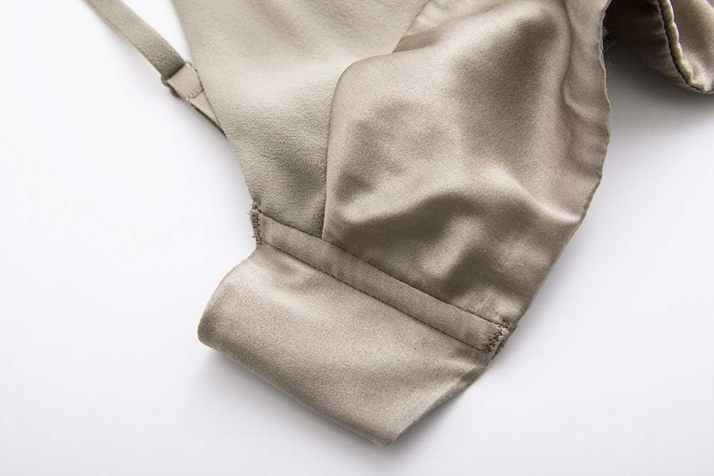 SilRiver Womens Silk Light Bralette Sexy 1/2 Soft Cup Wireless Bra Triangle Tops with Smooth Satin - Image 5