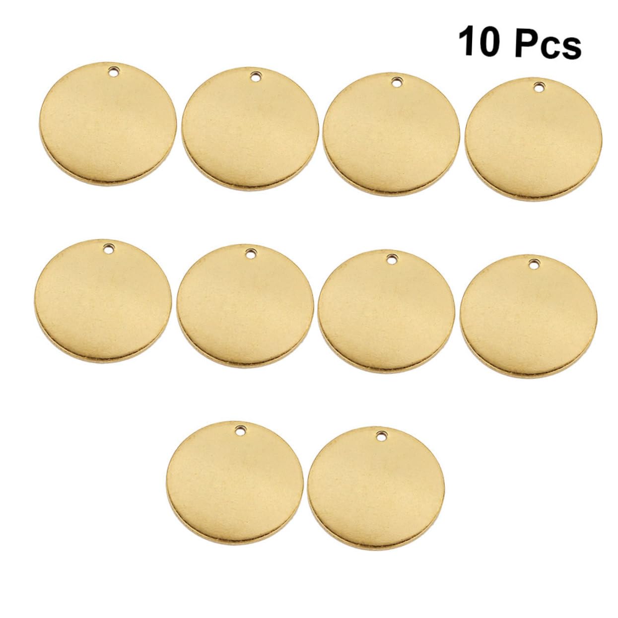 HANABASS Stainless Steel Pet Id Tag Round Shape 10pcs Engraved Pet Tags for Dogs Blank Base DIY Jewelry Pendant