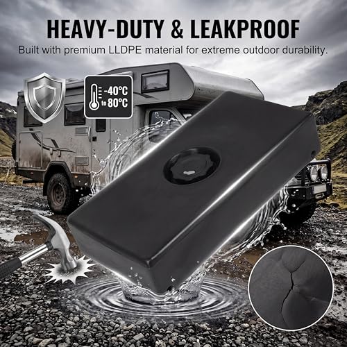 Image of 26 X 13.4 X 5.5in RV Water Holding Tank 8 Gallons Leakproof Impact Resistance Black for RVs Trailers Campers Boats
