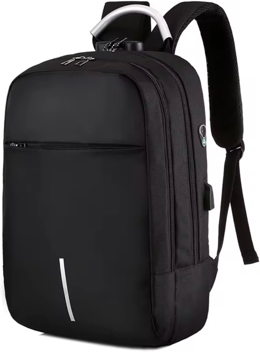 Mochila Notebook Reforçada Impermeável Executiva com Senha Segurança USB Alça Metal Design Slim Masculina e Feminina – Durabilidade Elegância Praticidade Diária em Viagens e…