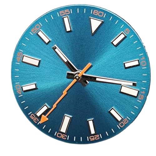 VBPCEFZTLK Esfera de reloj 29 mm con escala elevada + manecillas luminosas verdes diseño rayo for movimiento 8215/8200/8205/821A/2813/3804 Esfera del reloj(Blu)