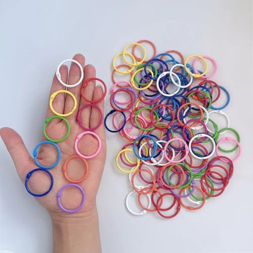 Anneaux de reliure colorés 3,8 cm métalliques pour porte-clés et cartes