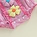 FYBITBO Newborn Baby Girl Clothes Flower Embroidery Smocked Bubble Romper Short Sleeve Plaid Bodysuit Infant Summer Outfit (Pink, 3-6 Months)