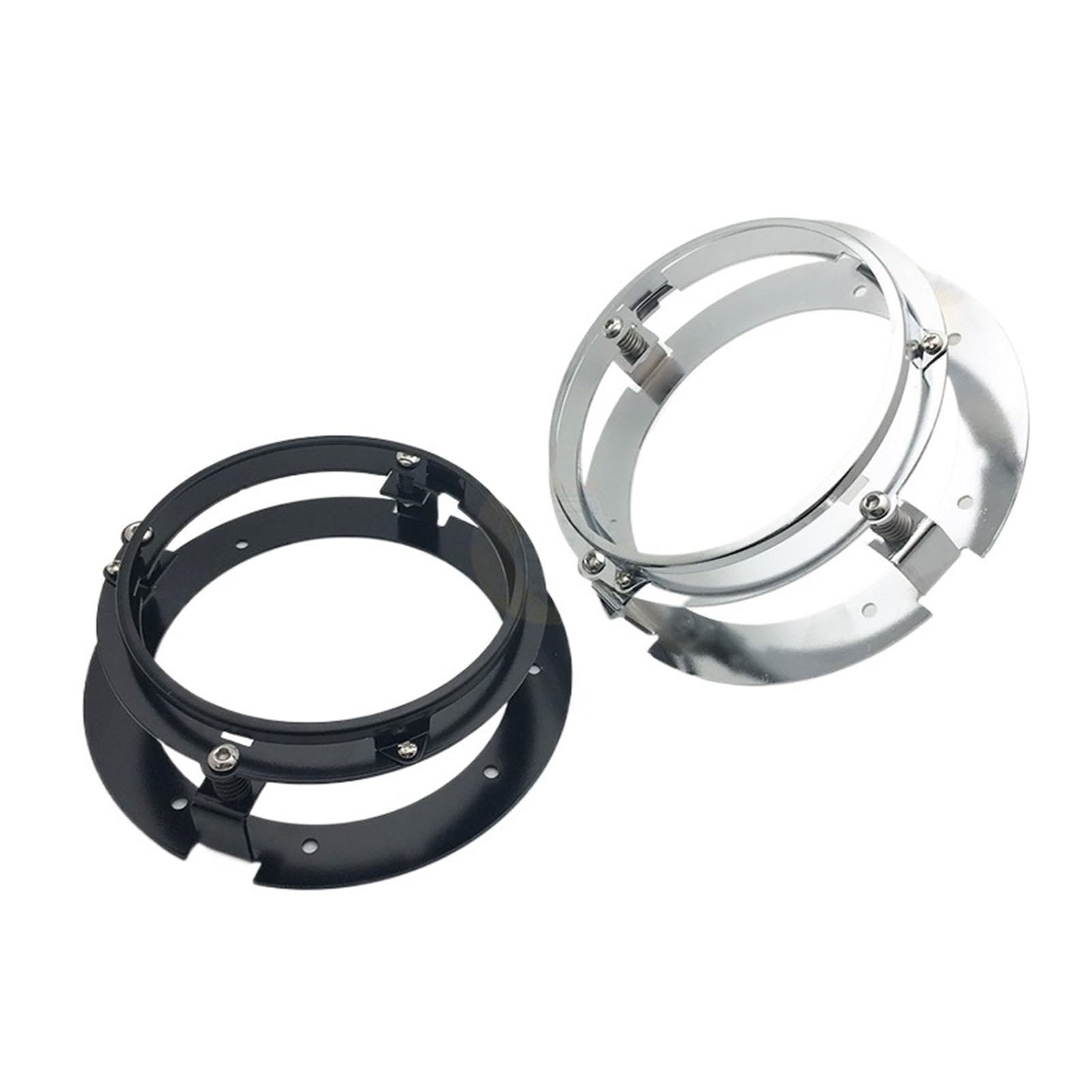 ZULOW Support Phare Moto 5.75 Pouces Noir/Chrome - Kit Anneau Montage Pour Phares LED