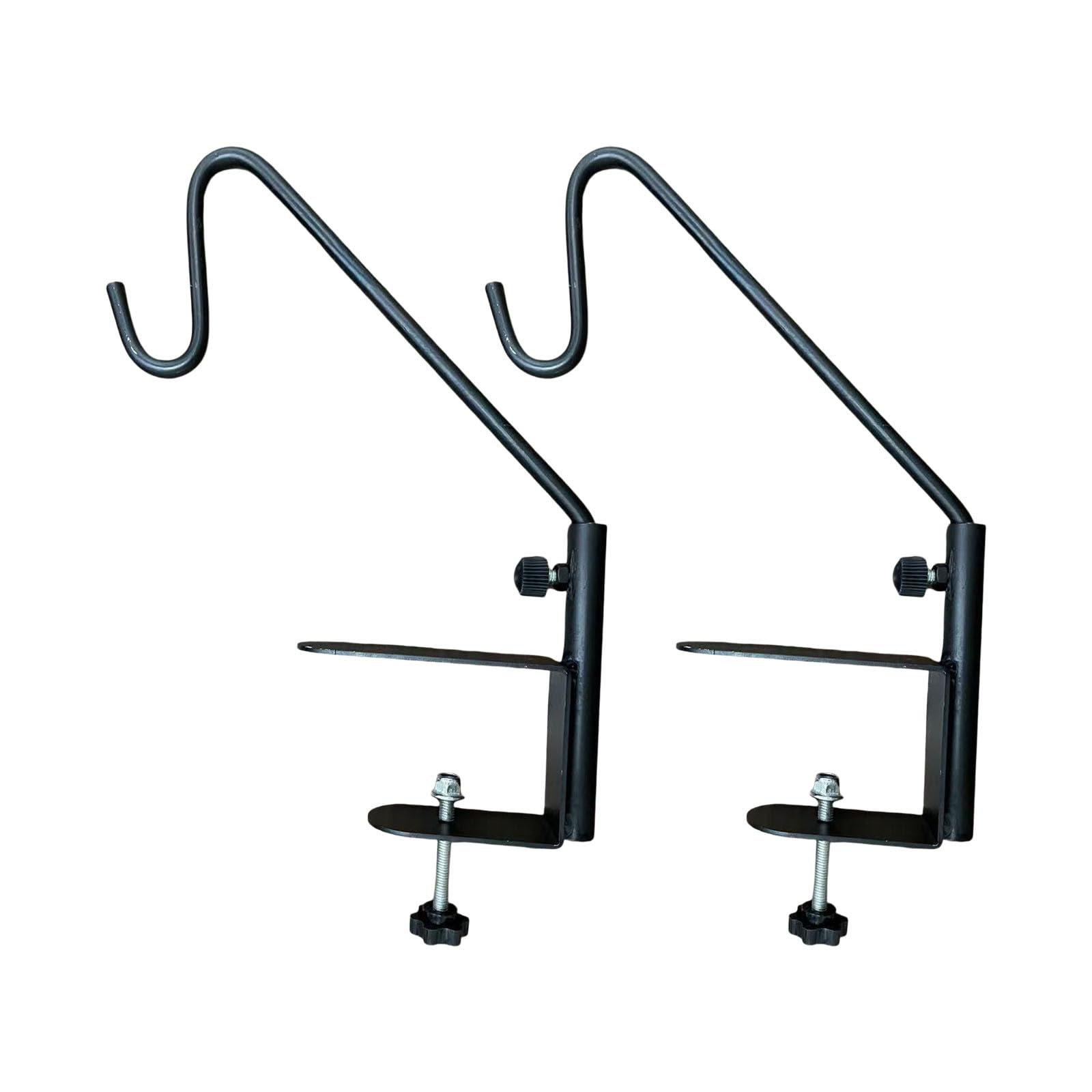 KAHDGSS 2 Piece Strong Metal Railing Mount Hangers Outdoor Bird Supplier Hook for Bird Feeders with Adjust Nut Deck Railing Hook