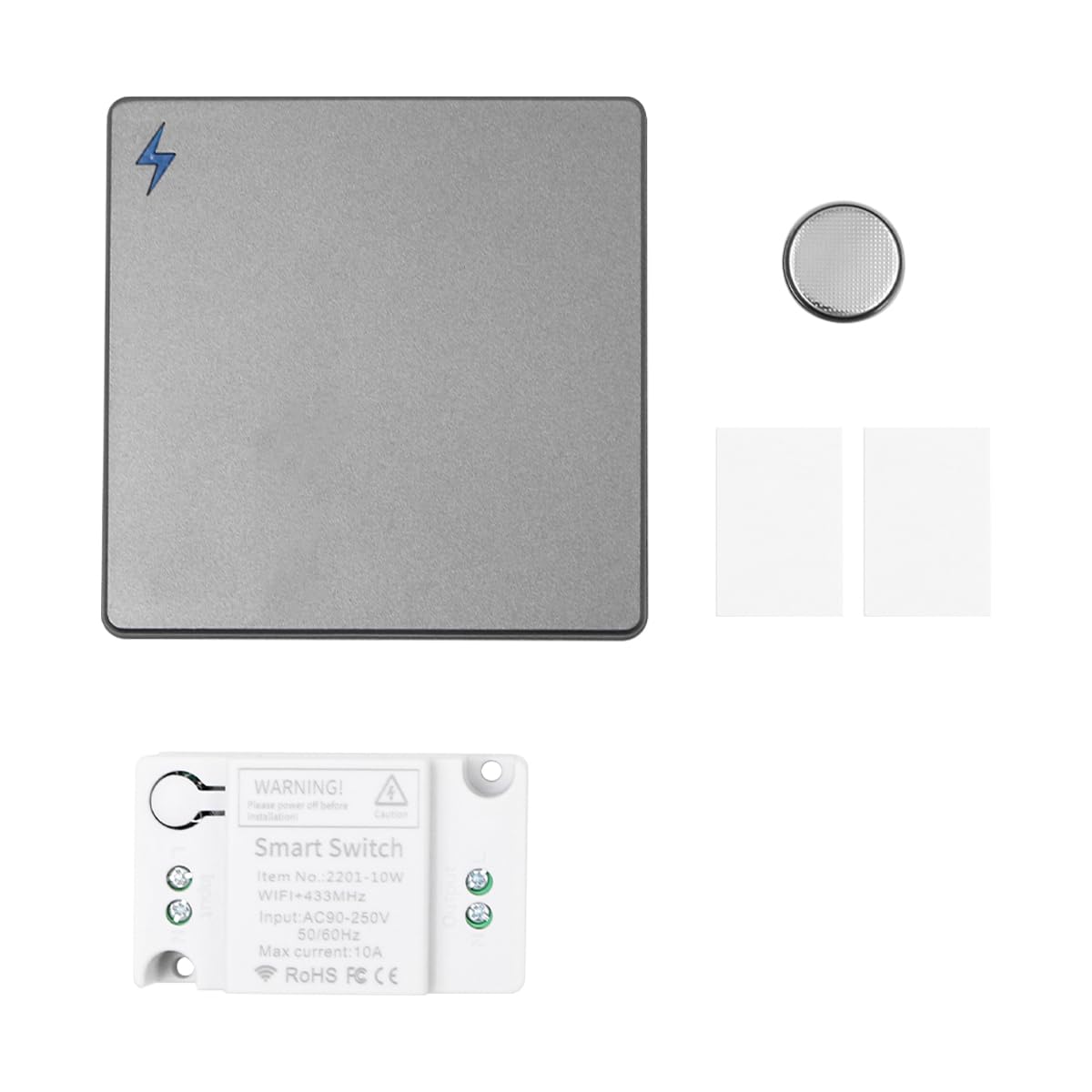 ZONADAH 433MHz Universal Wireless RF Remote Control AC90-250V 1CH Receiver Module and RF Transmitter for Hall Bedroom Smart Home LED Light Remote Control