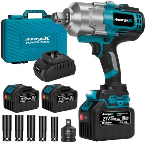 AwxryoX 21V Cordless Impact Wrench,1623Ft-lbs(2200N.m) High Torqu...
