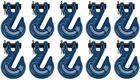 TEMCo 10 Lot 1/4" Chain Grab Hook Pin Clevis Rigging Tow Transport Truck Trailer Grade 70