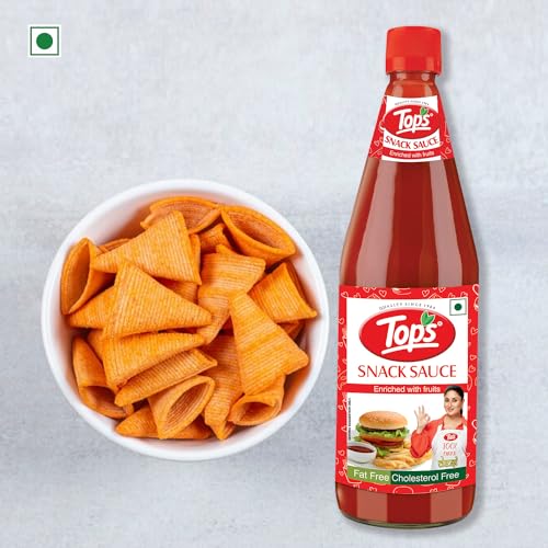 Image of TOPS Snack Sauce - 950 gm Glass Bottle |Made with the goodness of juicy hand-picked tomatoes| Cholesterol Free| Trans Fat-Free| No Added Colour