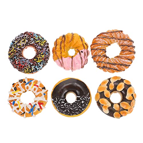 iplusmile 24 Piezas Decorativas En De Resina para Comida Nevera Alimentos Magnéticos Pegatinas para Cocina Imanes Pequeños De Dibujos Animados Falsos Donut Mensaje Nevera Cover