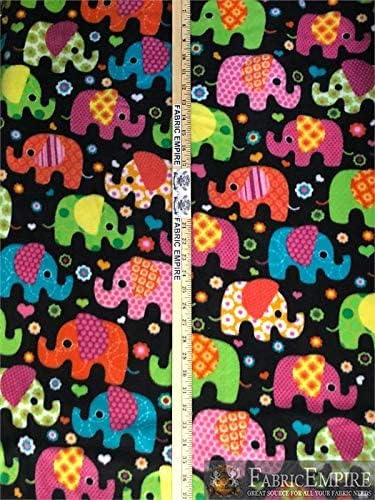 Tela de invierno antibolitas con estampado de forro polar, elefantes de múltiples patrones, 58 pulgadas de ancho, vendido por yarda