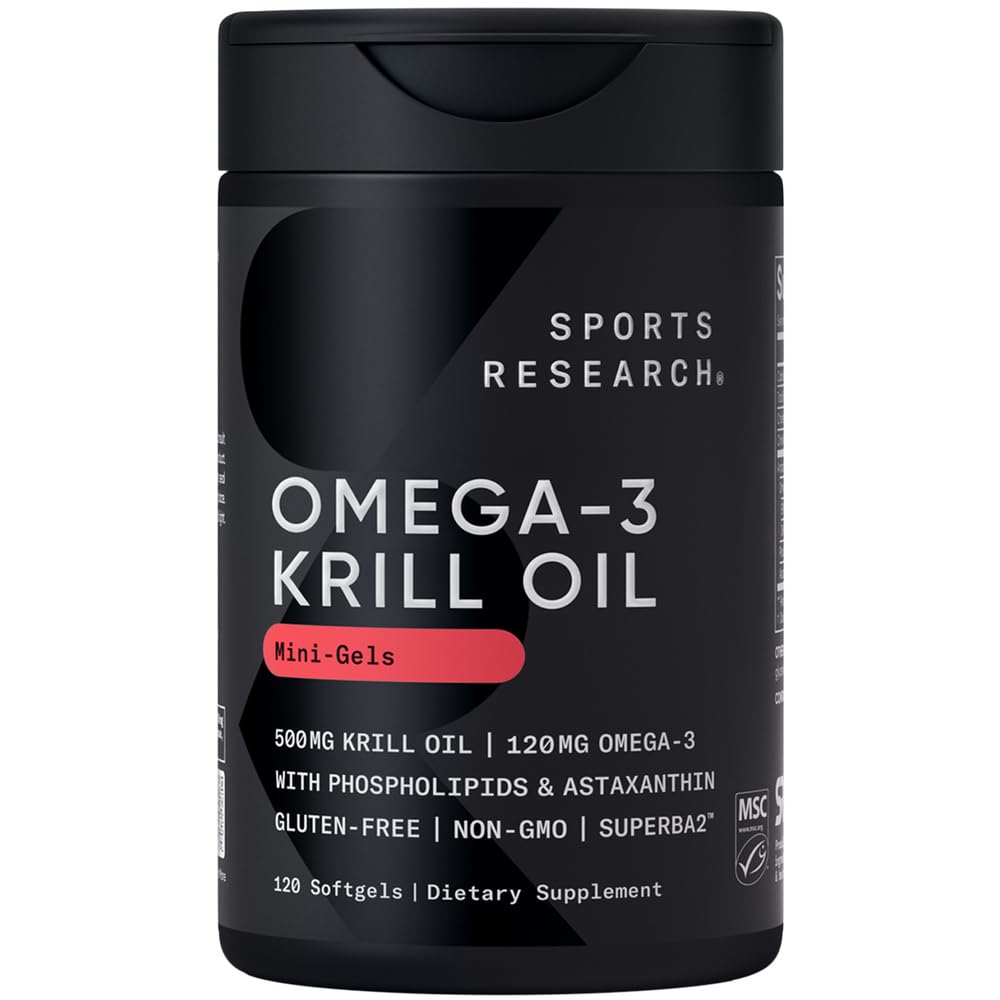 Antarctic Krill Oil with Omega-3s EPA & DHA + Astaxanthin | IKOS 5-Star Certified & Non-GMO Verified (120 Mini-Softgels)