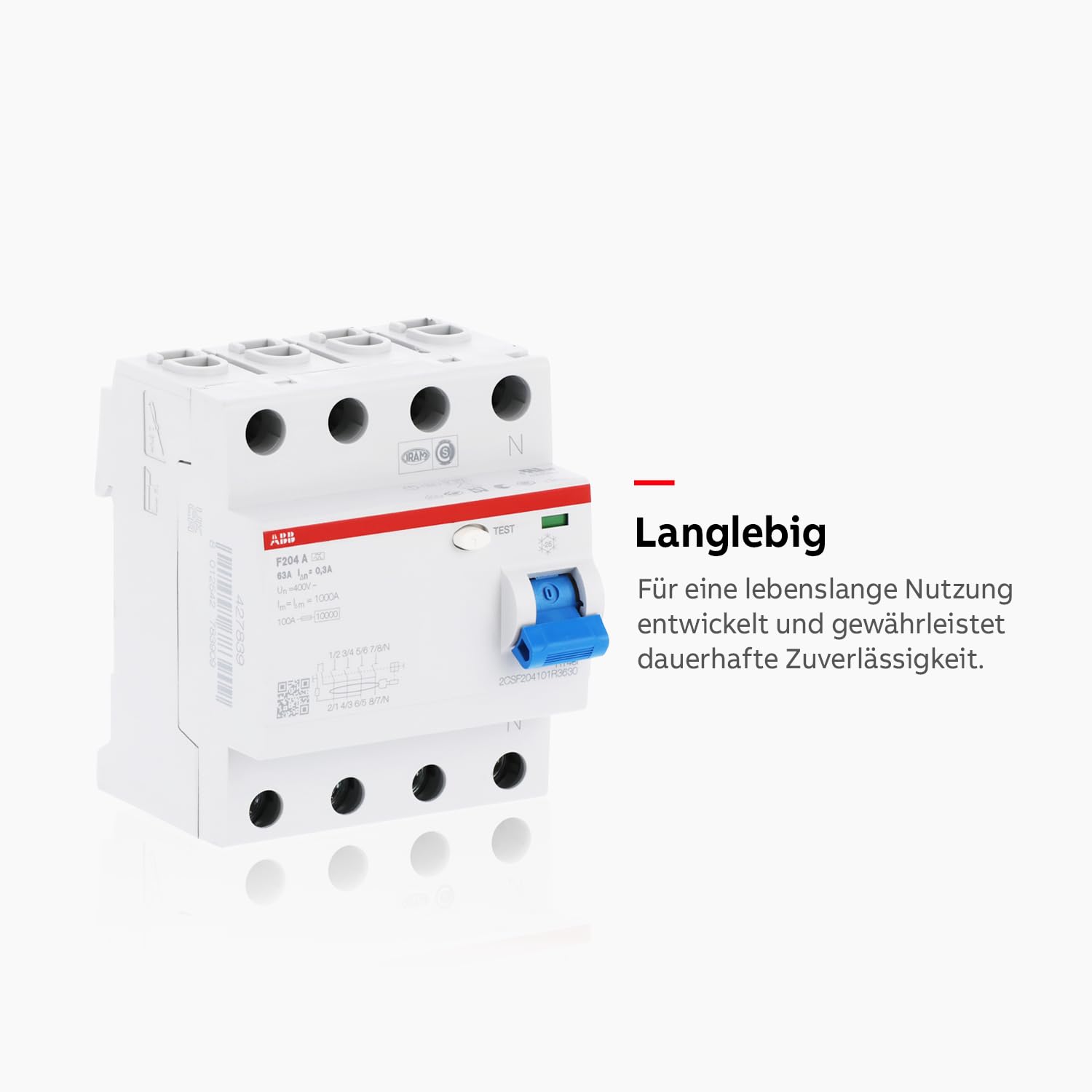 ABB F204A-63/0,3 4-Polig FI-Schutzschalter, 230V, 63A
