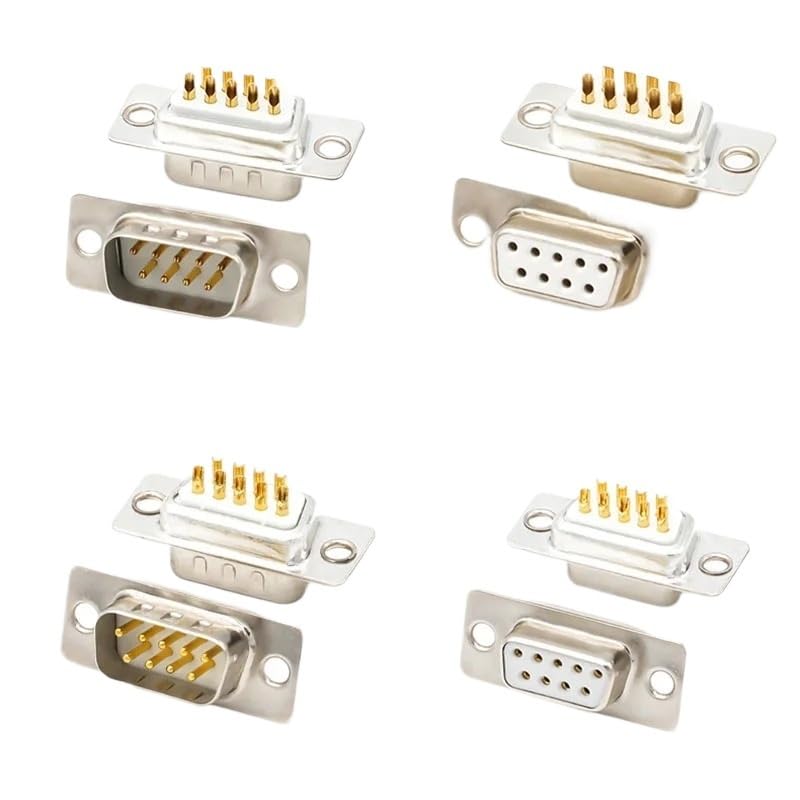 Image of 1 /5 /10PCS DB9 D-Sub Connectors Plug Ja-ck Socket Adapter RS232 9 Pin Male Female Mount Serial Port DP9 Solder(Solid Needle F,10pcs)